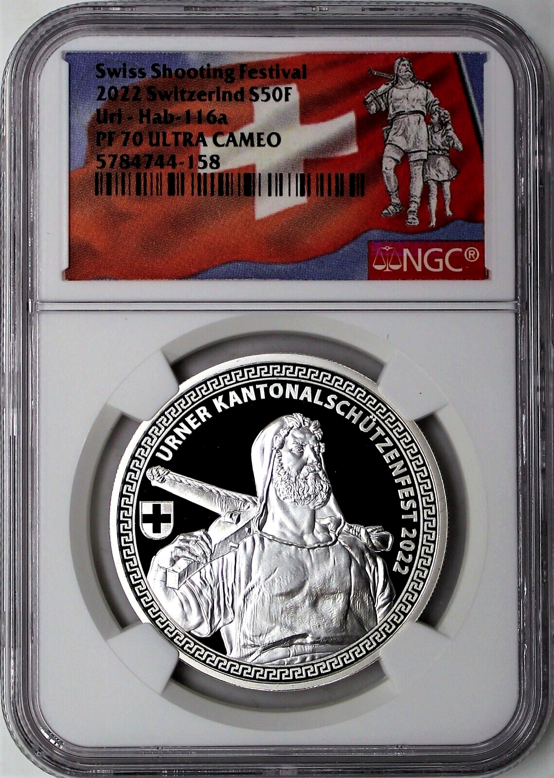 2022 Switzerland Swiss Shooting Festival Silver 50F Uri-Hab-116a NGC PF70 UCAM
