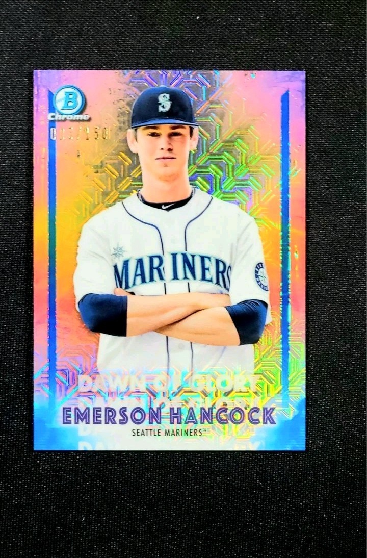 Topps 2021 Bowman Chrome Dawn of Glory Blue Mojo - Emerson Hancock RC/50 #DG-11 