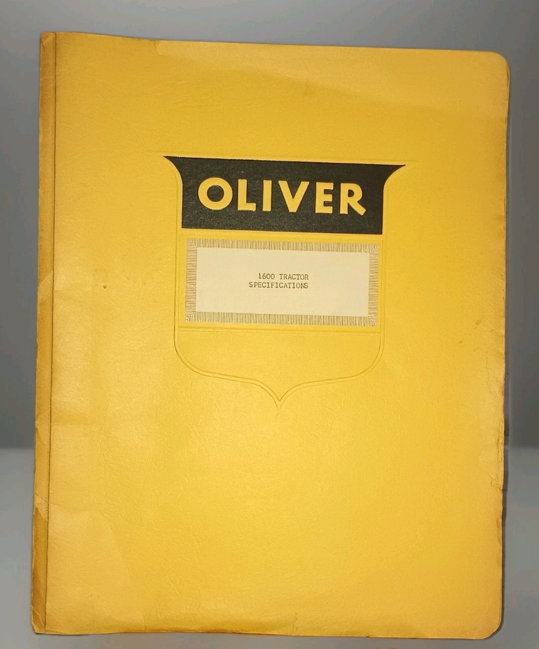 Vintage 1962-1964 Oliver 1600 Tractor Specifications Yellow Manual