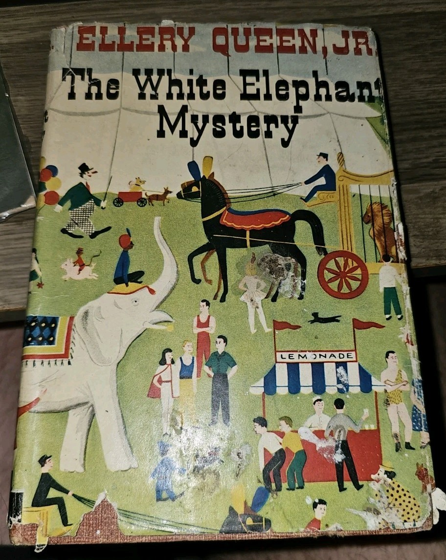 The White Elephant Mystery Ellery Queen Jr 1950s Vintage Hardcover w/ Dust...