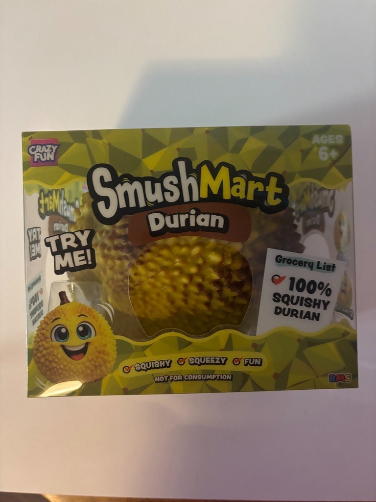 RMS SmushMart Durian 100% Squishy Tactile Squish Squeeze Stretch Toy Yellow
