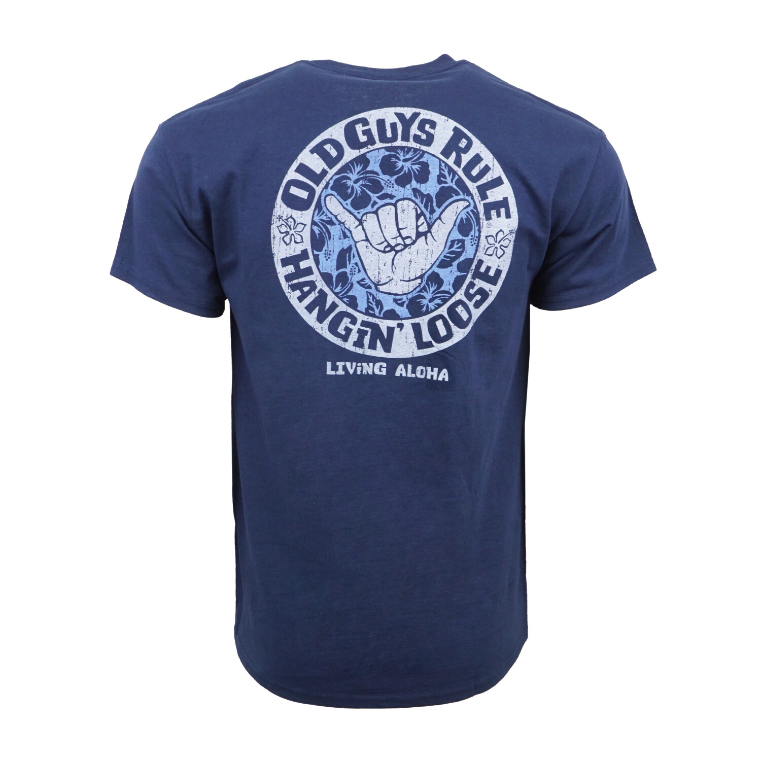 OLD GUYS RULE LIVING ALOHA NAVY T SHIRT