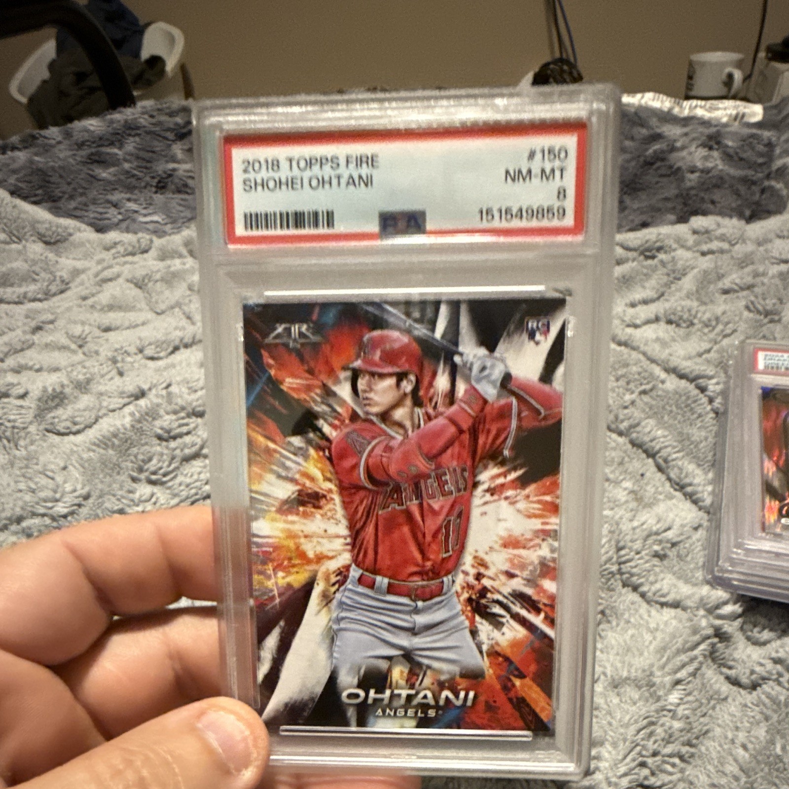 Topps 2018 Fire Shohei Ohtani Angels Rookie RC Base #150 PSA 8 Topps 2018 Fire Shohei Ohtani Angels Rookie RC Base #150 PSA 8