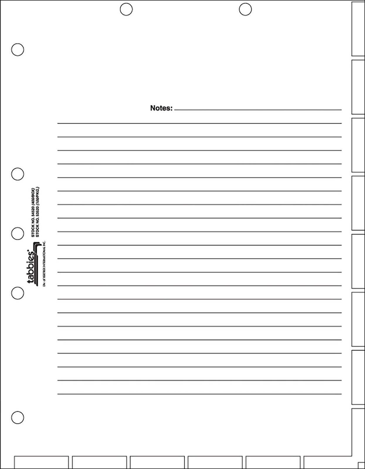 400 Pack White Binder Divider Sheets 110 lb with Guidelines and Ruled Lines
