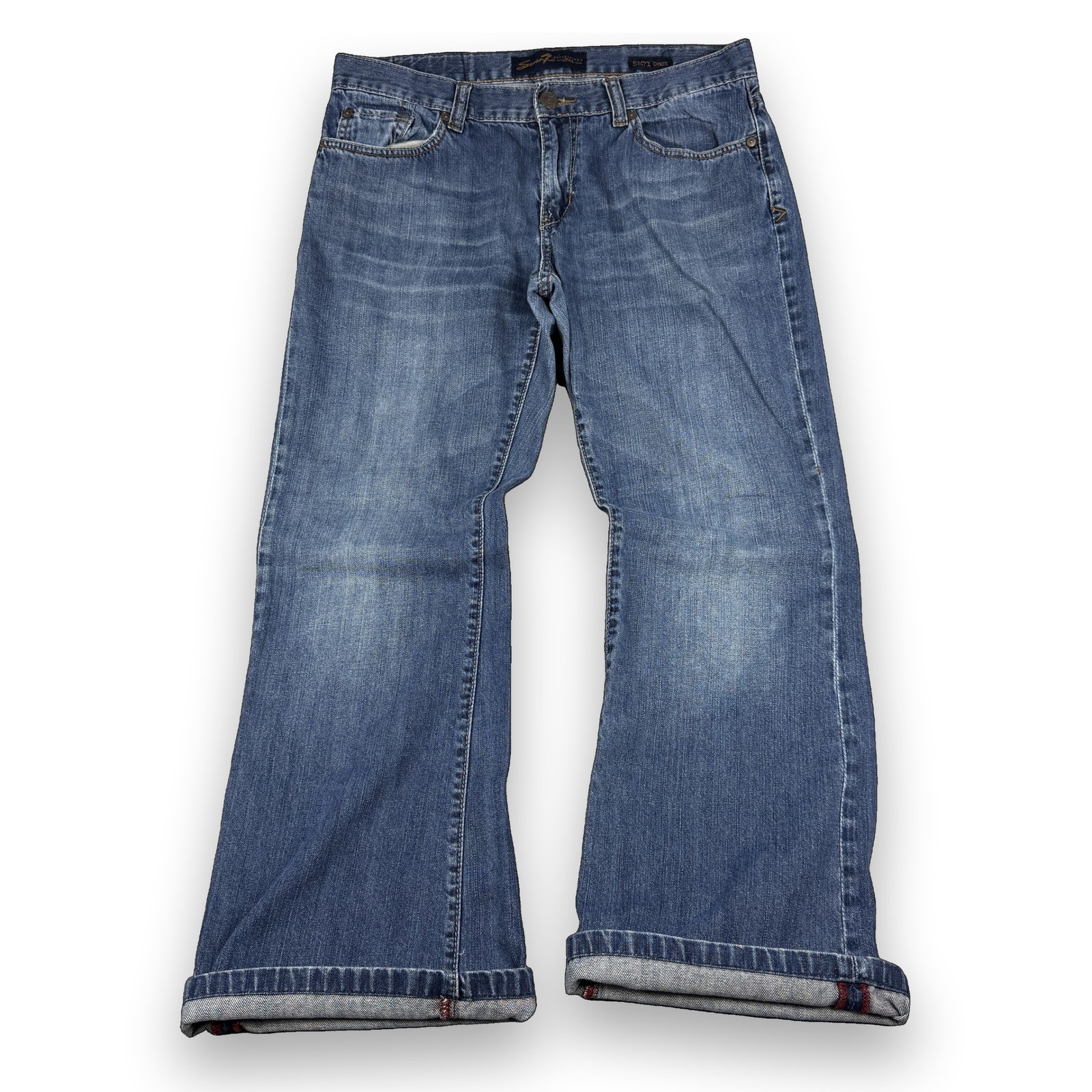 Vintage Seven7 Lowrise Boot Cut Jeans Men 34x34 (Fit 34x30) Y2K Denim SM71 Flare