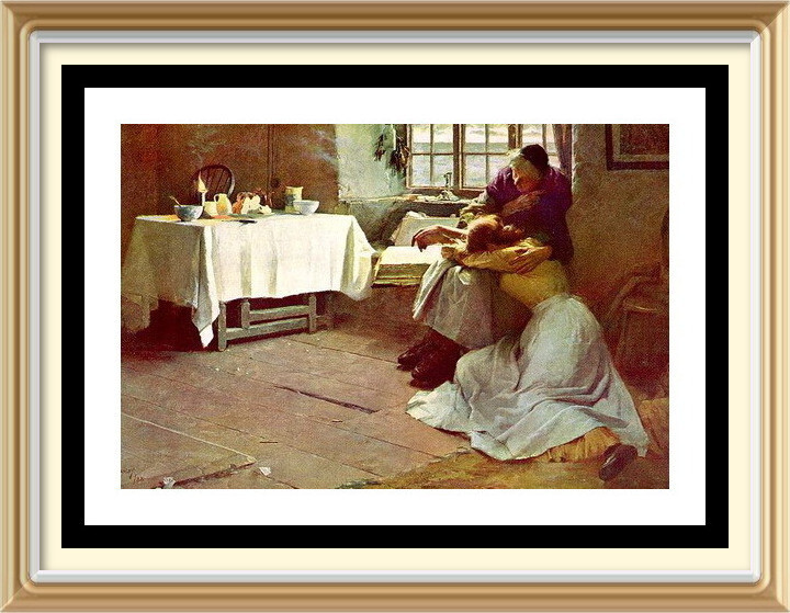 Original 1929 Old Vintage Frank Bramley Art Print A HOPELESS DAWN Mourning Death Original 1929 Old Vintage Frank Bramley Art Print A HOPELESS DAWN Mourning Death