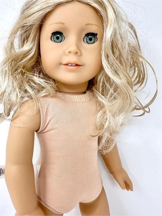 Caroline Abbott American Girl Doll ‘13 retired Blonde Curly Hair Aquamarine Eye