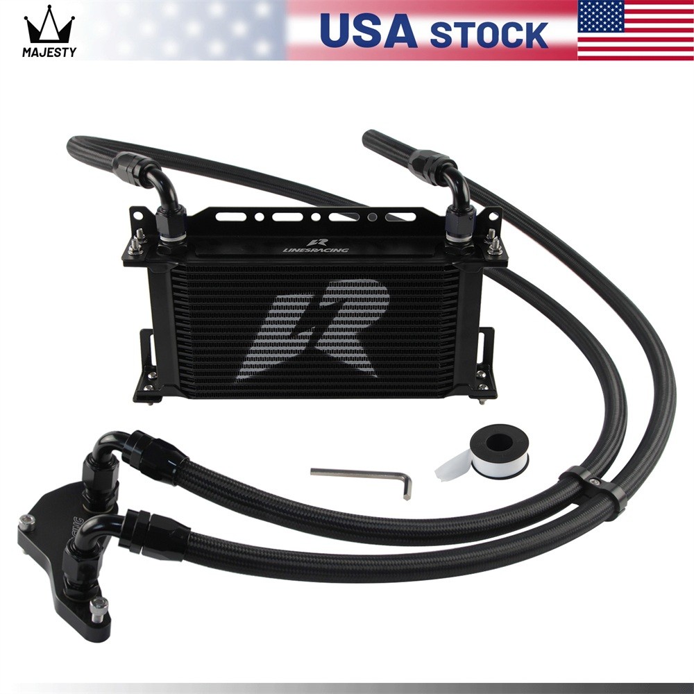 AN10 19 Row Oil Cooler Kit Thermostat Adapter For BMW N54/N55 E82 E88 1M 135i