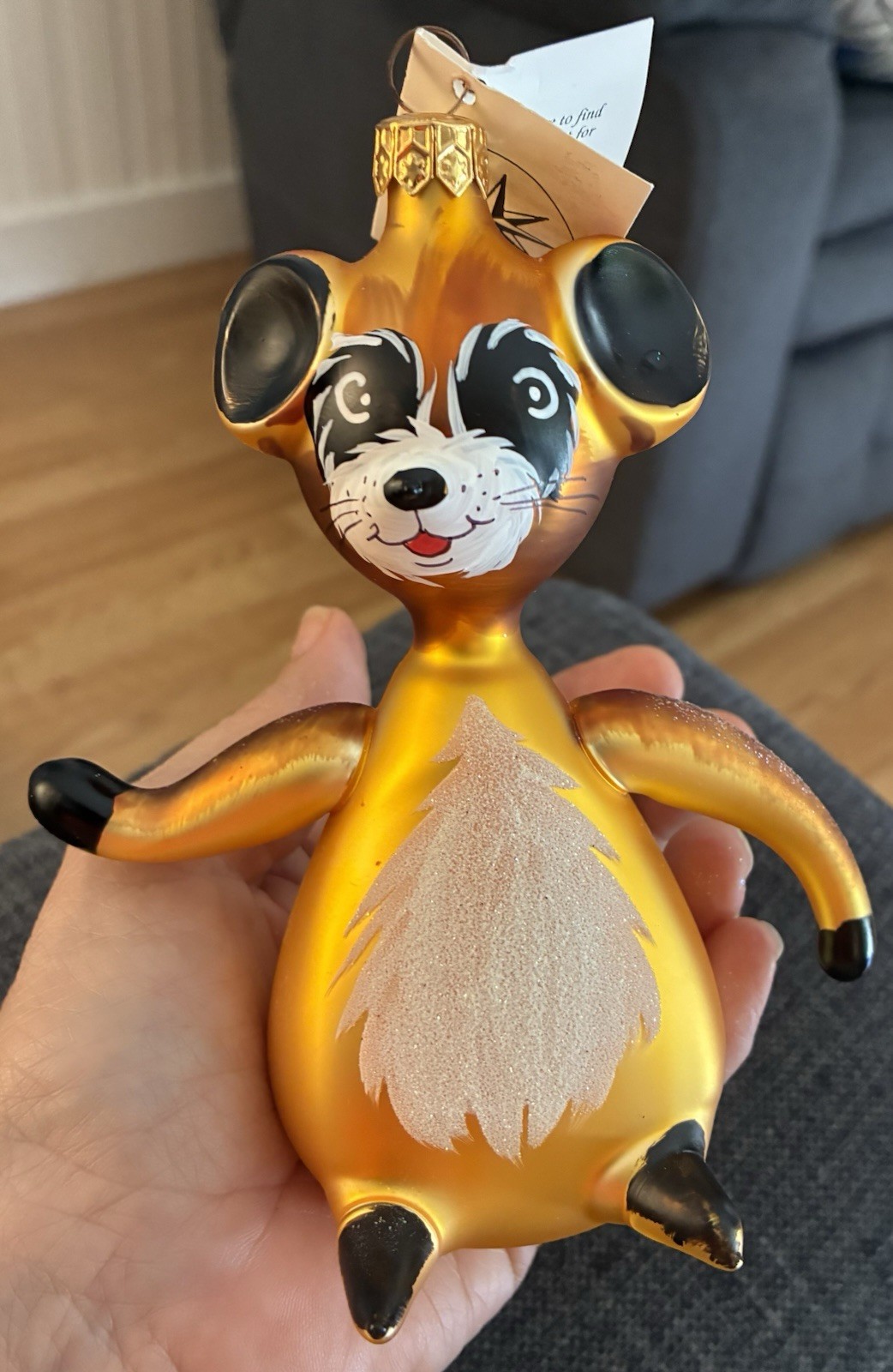 Rare Radko Raccoon Ornament With Tag Estate Rare Radko Raccoon Ornament With Tag Estate