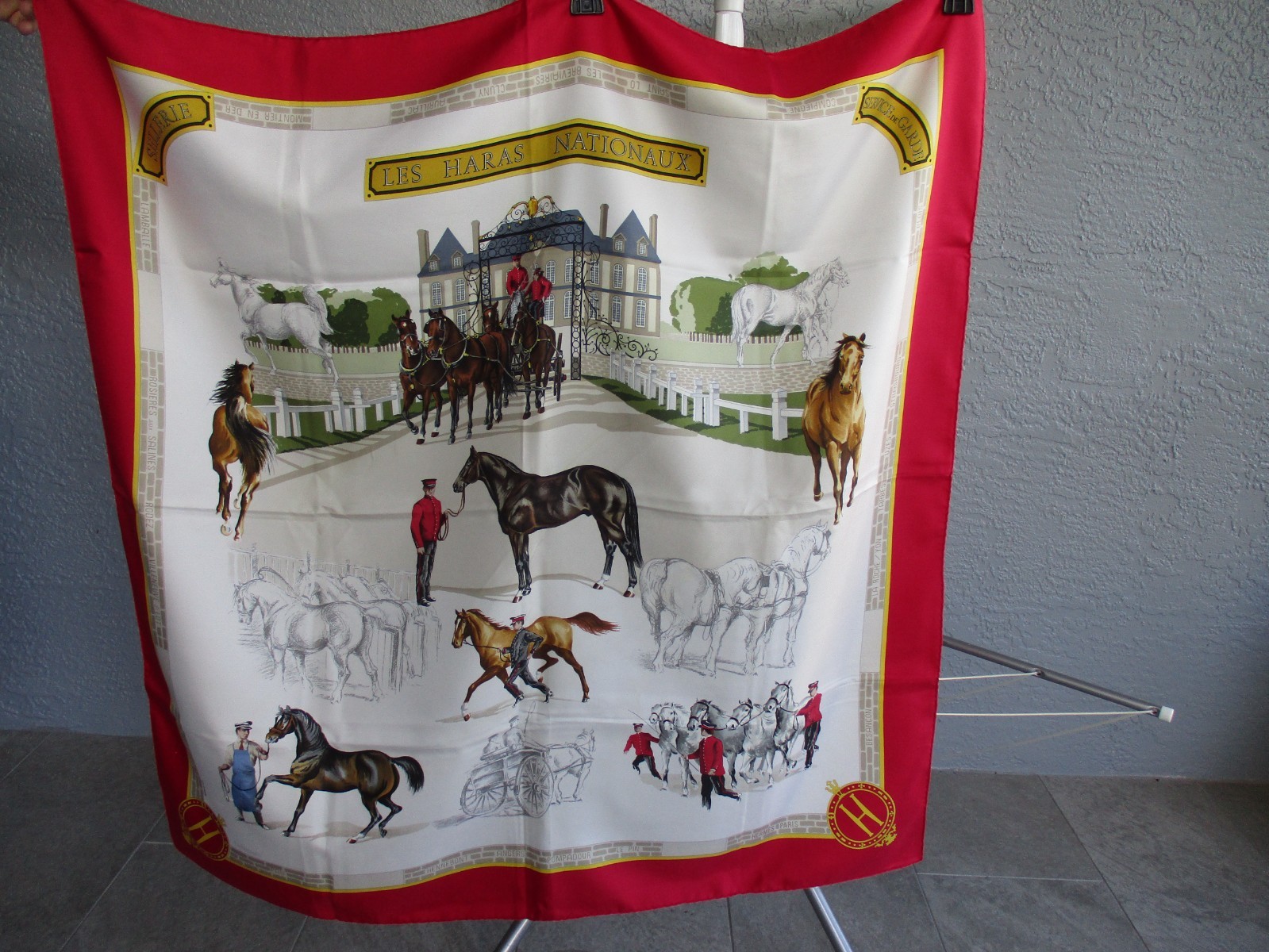 Hermes Les Haras Nationaux Silk Scarf 90cm Hubert de Watrigant