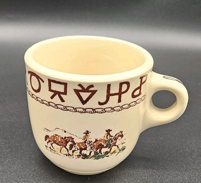 Vintage Wallace China Westward Ho Rodeo Coffee Cup Mug Till Goodan Western