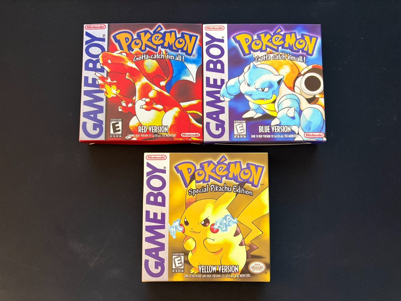 NEW Pokémon Red/Blue/Yellow GBC Box Set. No Manuals. Tested & Saves FAST SHIP