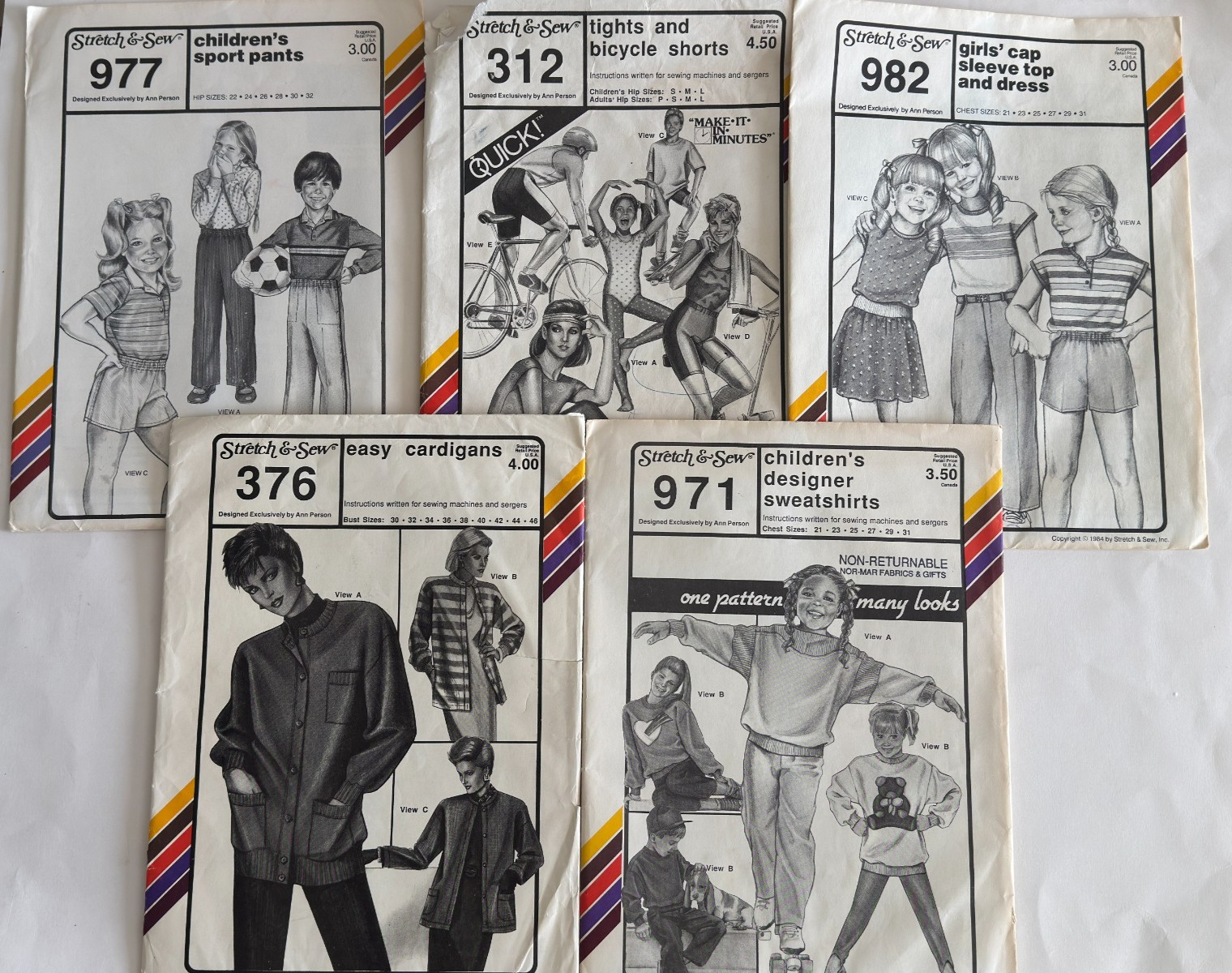 Lot 5 Stretch & Sew 1980s Ann Person Patters Pants Shorts Tops Dress Cardigan Lot 5 Stretch & Sew 1980s Ann Person Patters Pants Shorts Tops Dress Cardigan