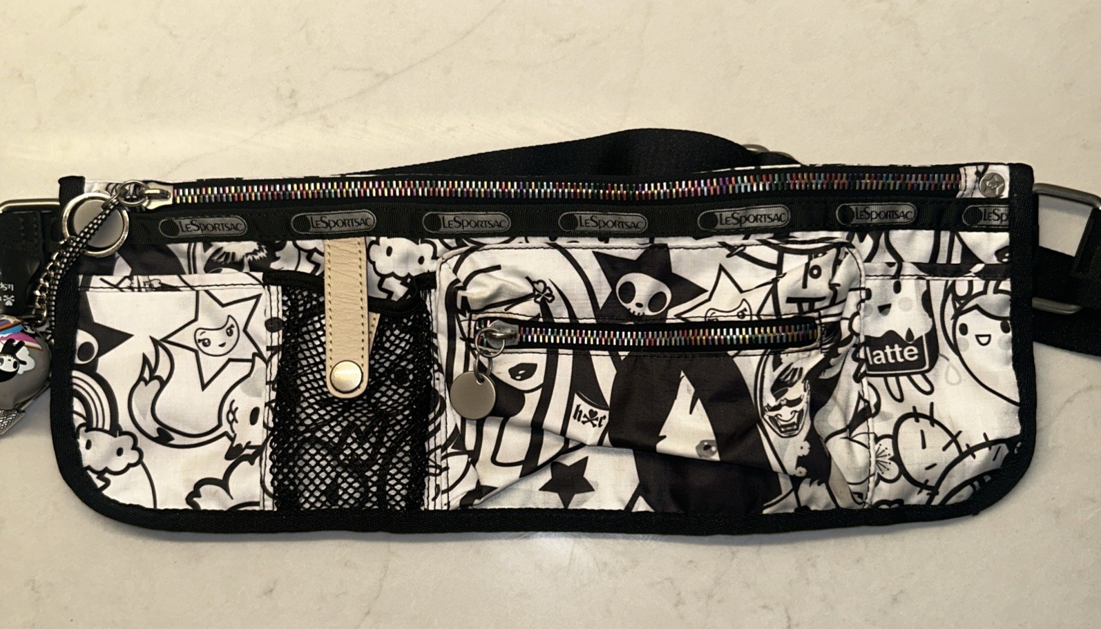 RARE W/ CHARM Vtg LeSportsac x Tokidoki Canguro Fanny Pack Crossbody Rainbow Zip RARE W/ CHARM Vtg LeSportsac x Tokidoki Canguro Fanny Pack Crossbody Rainbow Zip