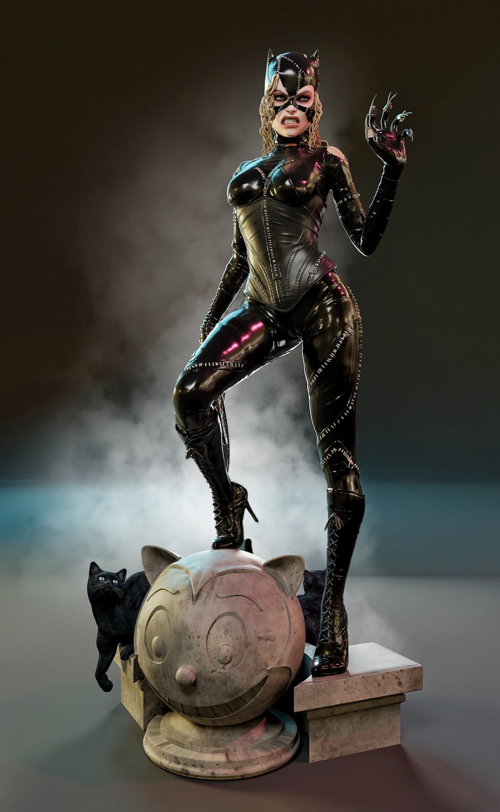 Catwoman/3d Figure (25cm) Statue Professional Painted