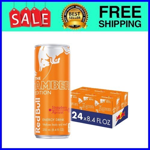 Red Bull Amber Edition Strawberry Apricot 8.4 oz 24-Pack Ships from USA