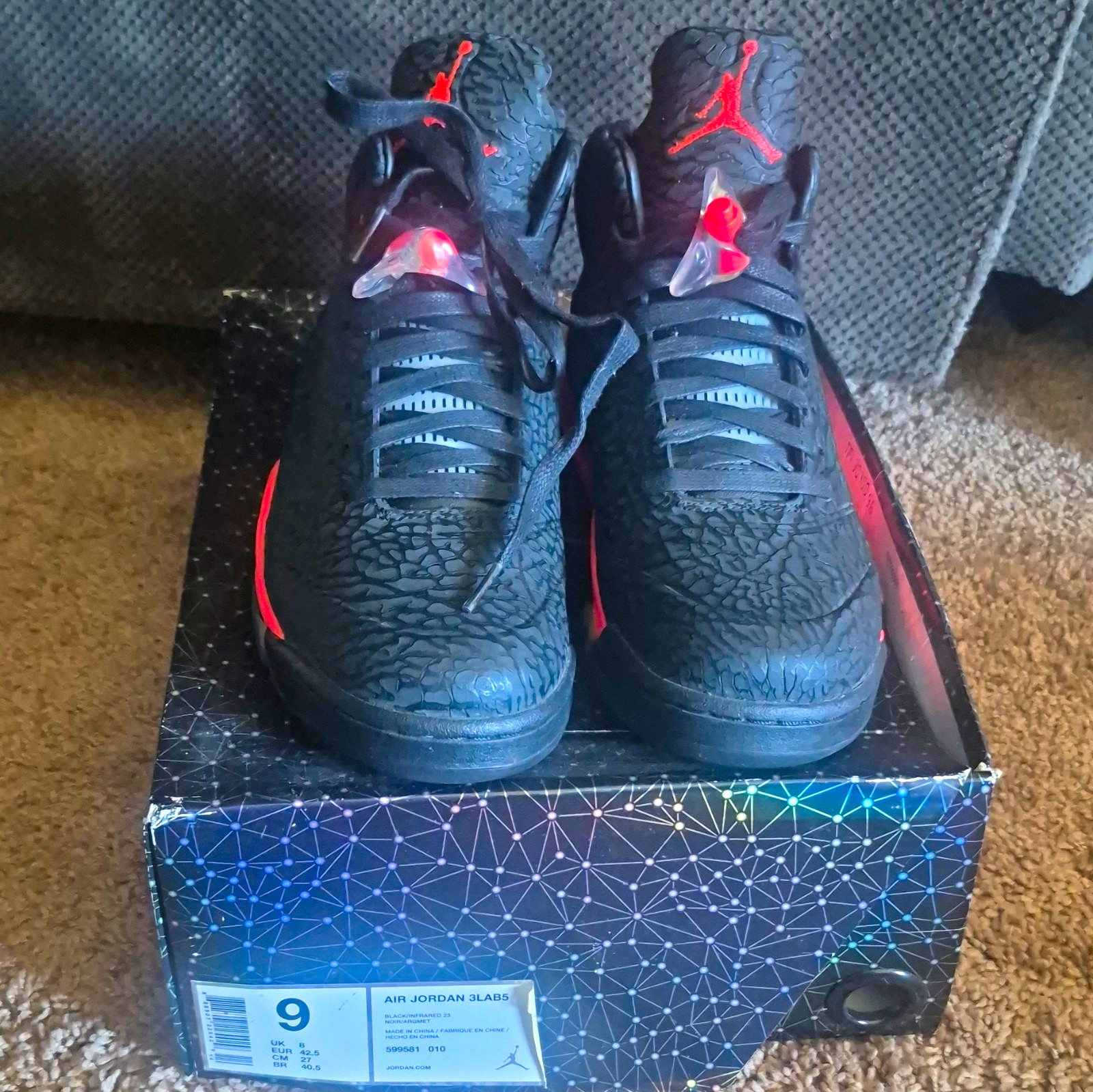 Jordan Air Jordan 5 Retro 3Lab5 Infrared Men\'s High Top 599581-010