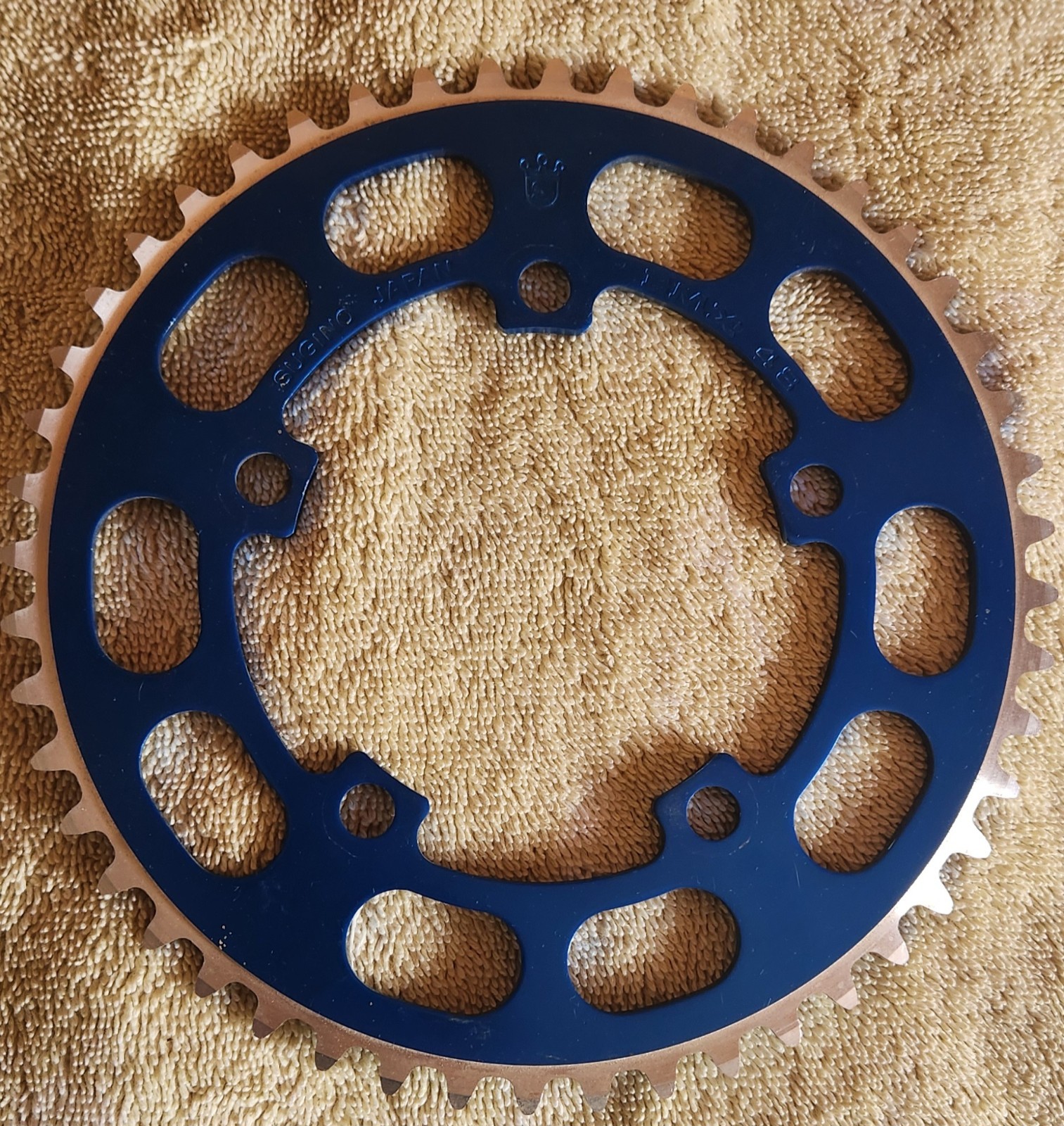 Sugino Crown NOS 48t Blue Chainring Vintage Old School Blue  