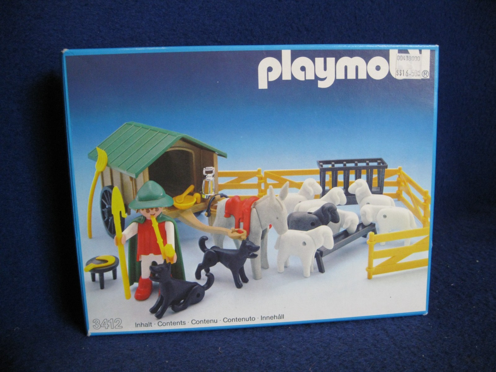 Vintage 1985 Playmobil #3412 Shepherd and Animals - COMPLETE +++ in Opened Box