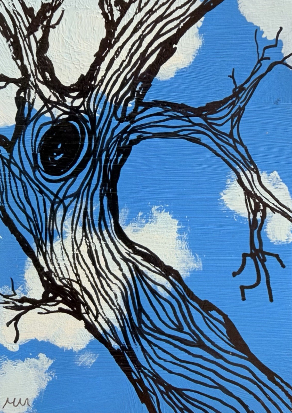 ACEO Original Acrylic + Ink 2.5”x3.5” - “93°F” 1/1 by Mia Macabeo