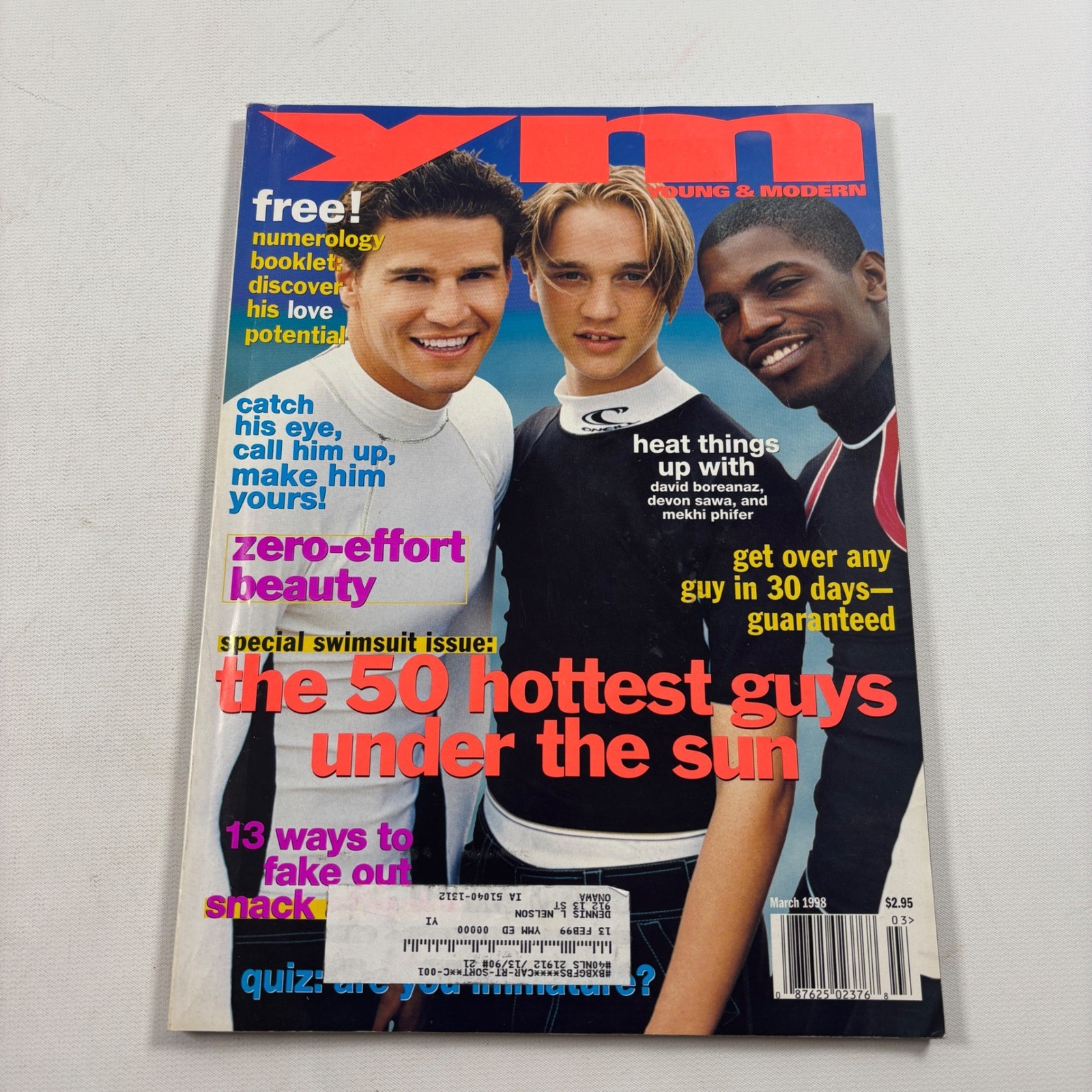 YM Young & Modern Magazine March 1998 David Boreanaz Devon Sawa Mekhi Phifer