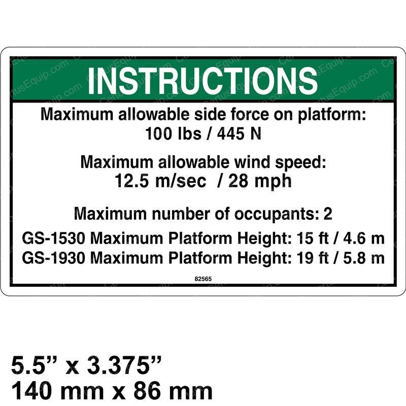 GN82565 DECAL - NOTICE SIDE FORCE ANSI