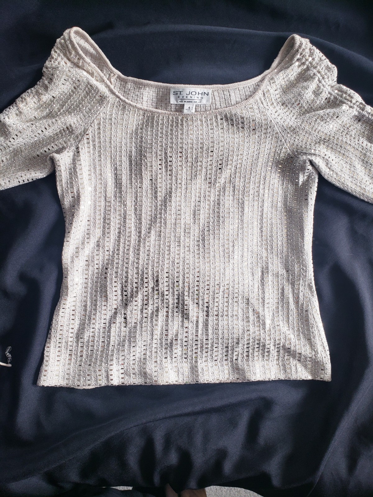 Vintage St John Evening by Marie Gray Mirrored Top Size 4