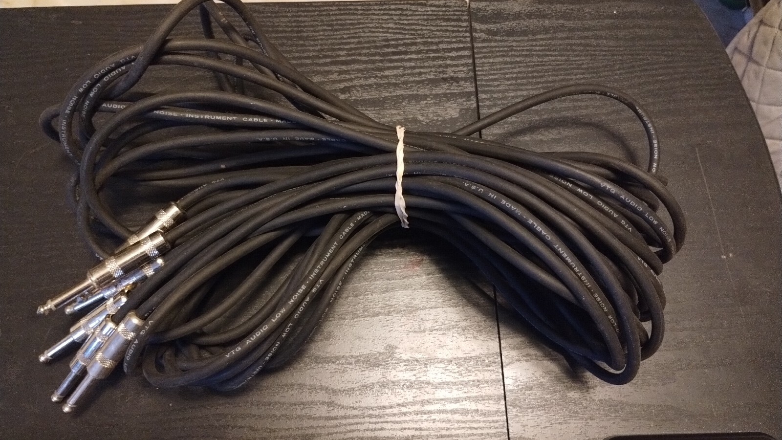 VTG Low Noise Instrument Cable (3) Cables 20 Ft. 1/4 Inch Male To  Male