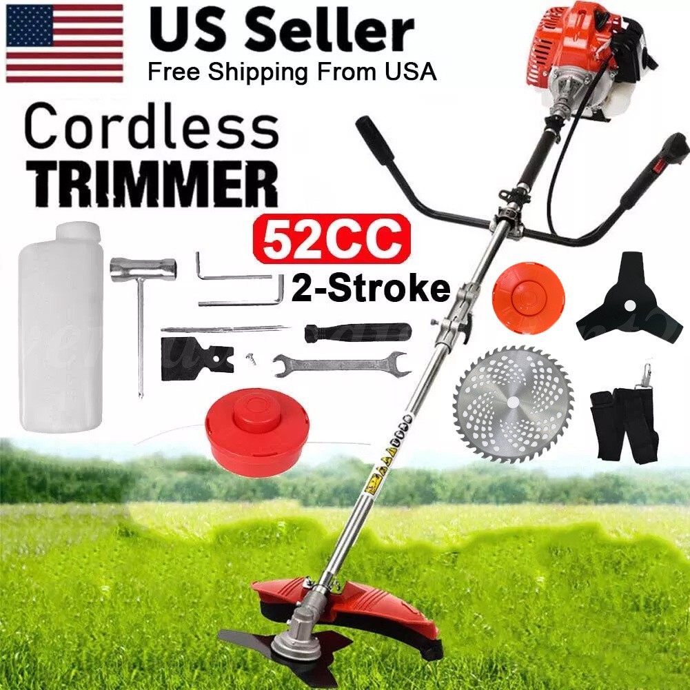 58CC 4 In 1 Grass String Trimmer Weed Eater Wacker Gas Powered with 10\'\' Cutter