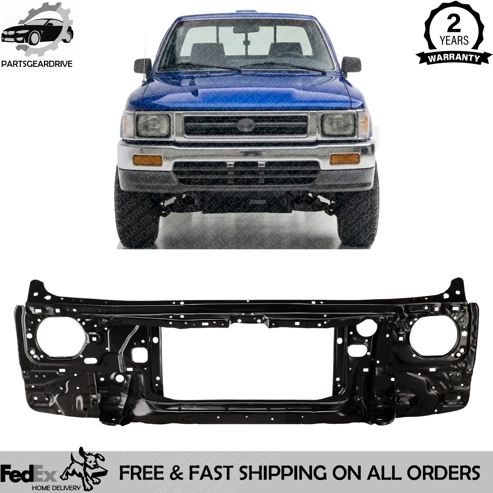 NEW Front Radiator Support Assembly For 1989-1995 Toyota Pickup TO1225171 NEW Front Radiator Support Assembly For 1989-1995 Toyota Pickup TO1225171