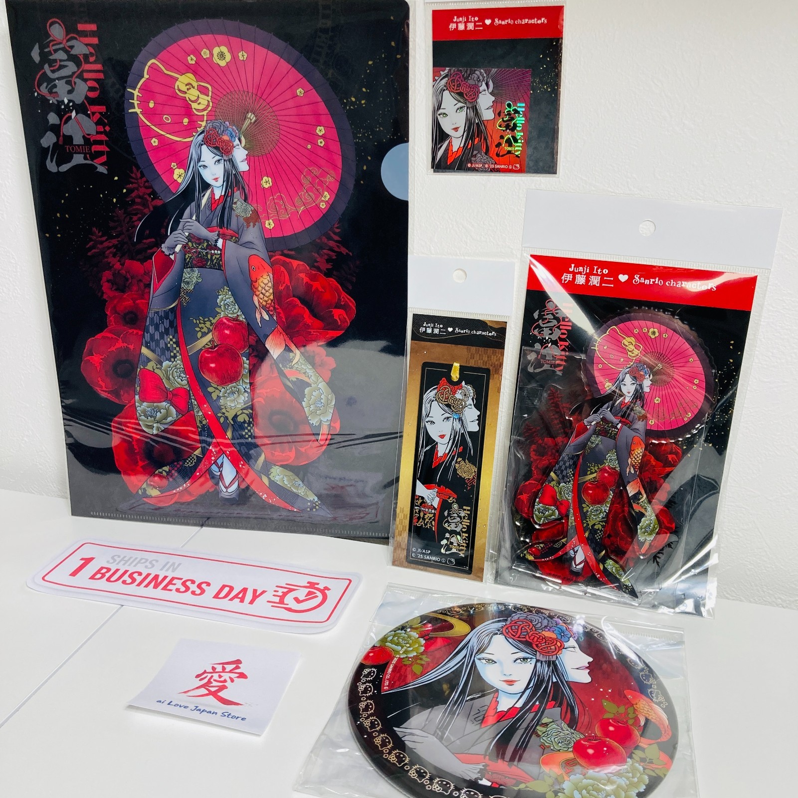 NEW Junji Ito x Sanrio Characters Kimono Tomie Set of 5 Acrylic Stand JPN