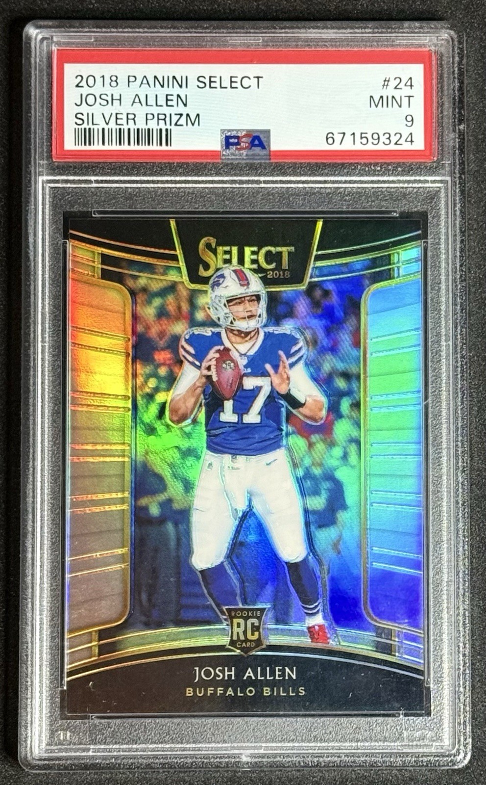 Josh Allen 2018 Panini Select Concourse Silver Prizm #24 RC Bills PSA 9 Mint