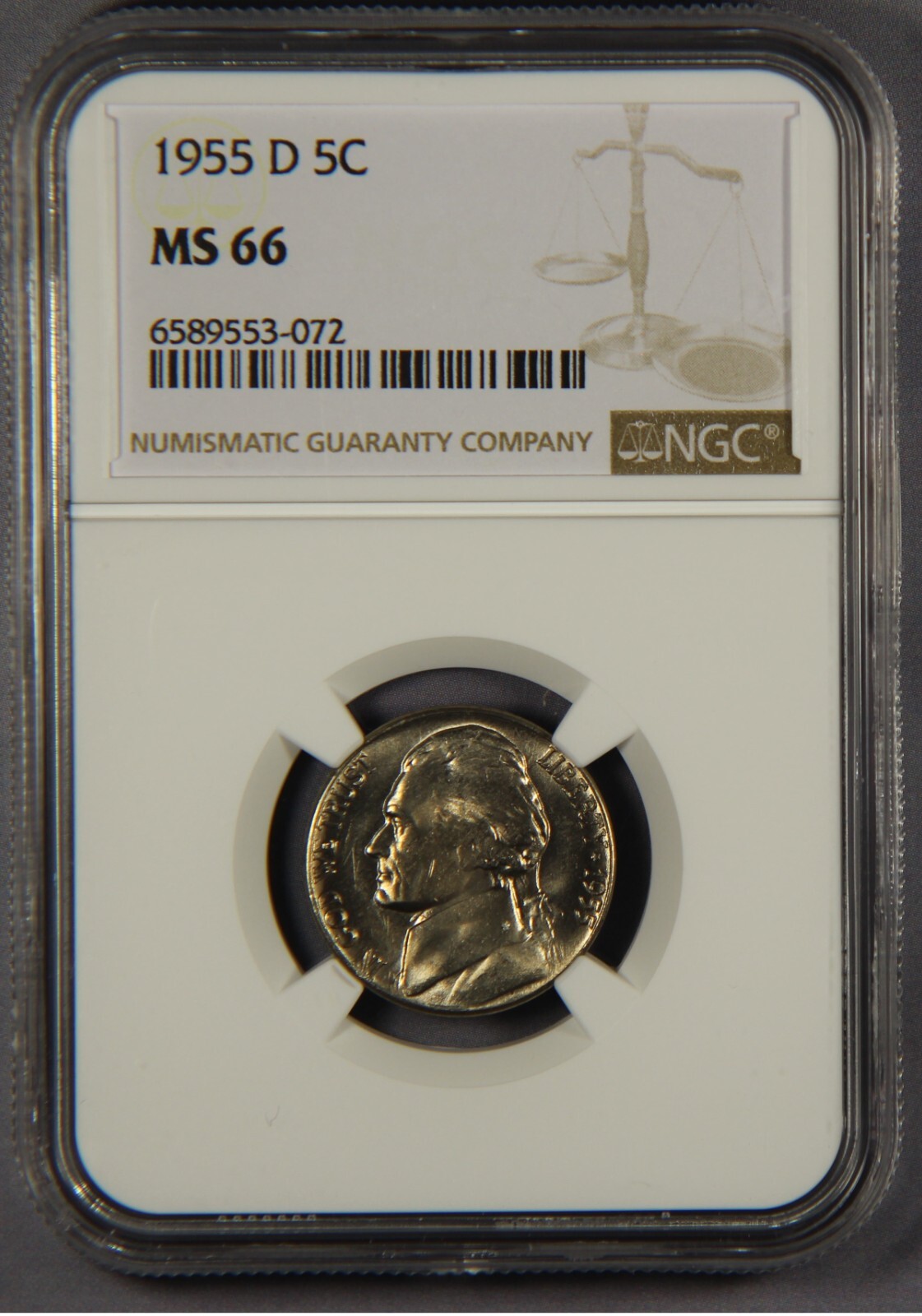 1955-D Jefferson Nickel NGC MS66 1955-D Jefferson Nickel NGC MS66
