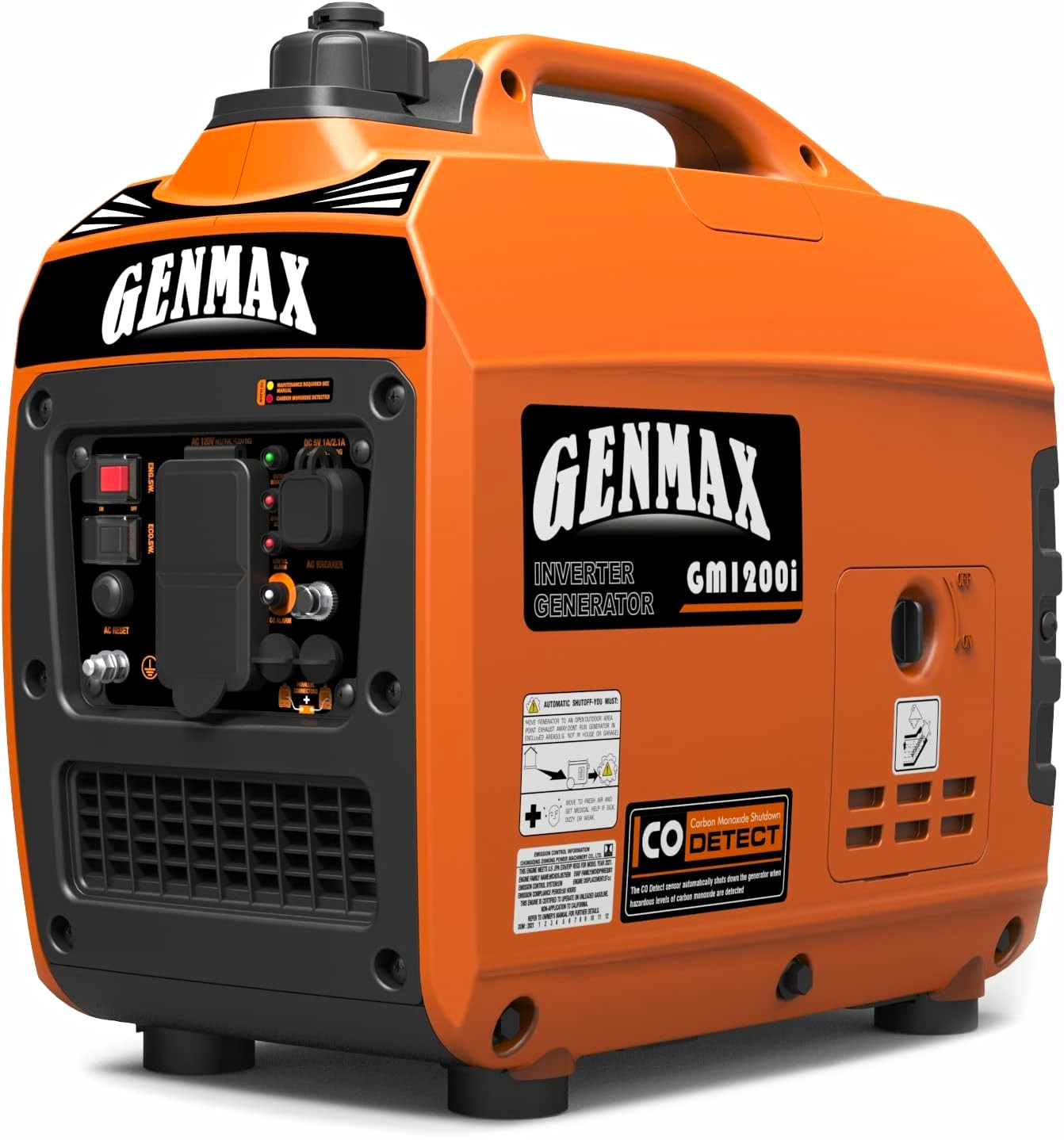 GENMAX GM1200i 1200W Portable Gas Generator Ultra Quiet EPA Camping Backup 