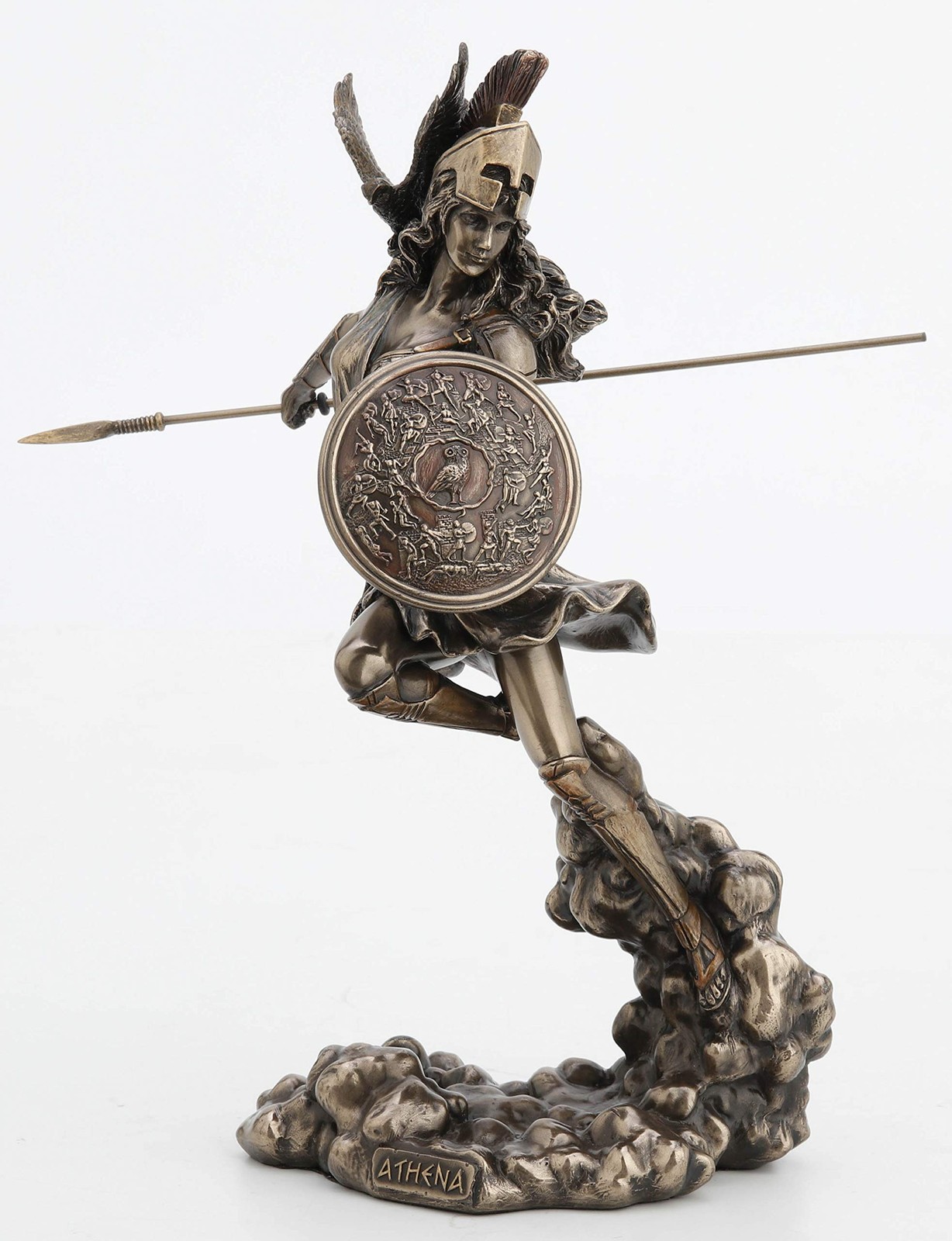 Veronese Design 9 1/4 Inch Greek Goddess Athena Holding Spear and Shield Cold