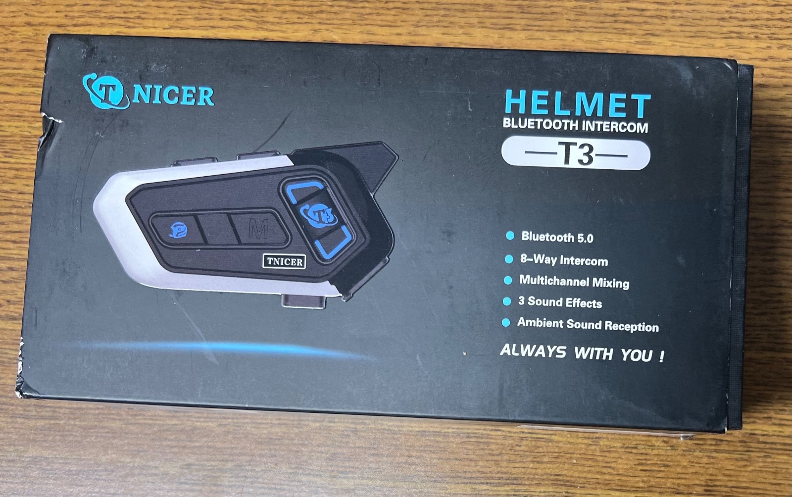 T Nicer T3 Motorcycle Helmet Bluetooth Intercom Black