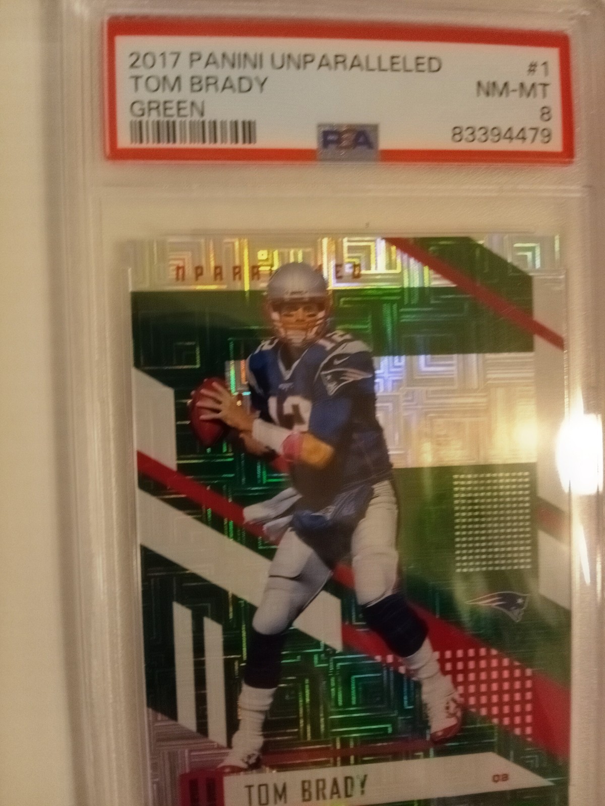Panini 2017 Unparalleled Tom Brady #1 Green Parallel /5 New England Patriots