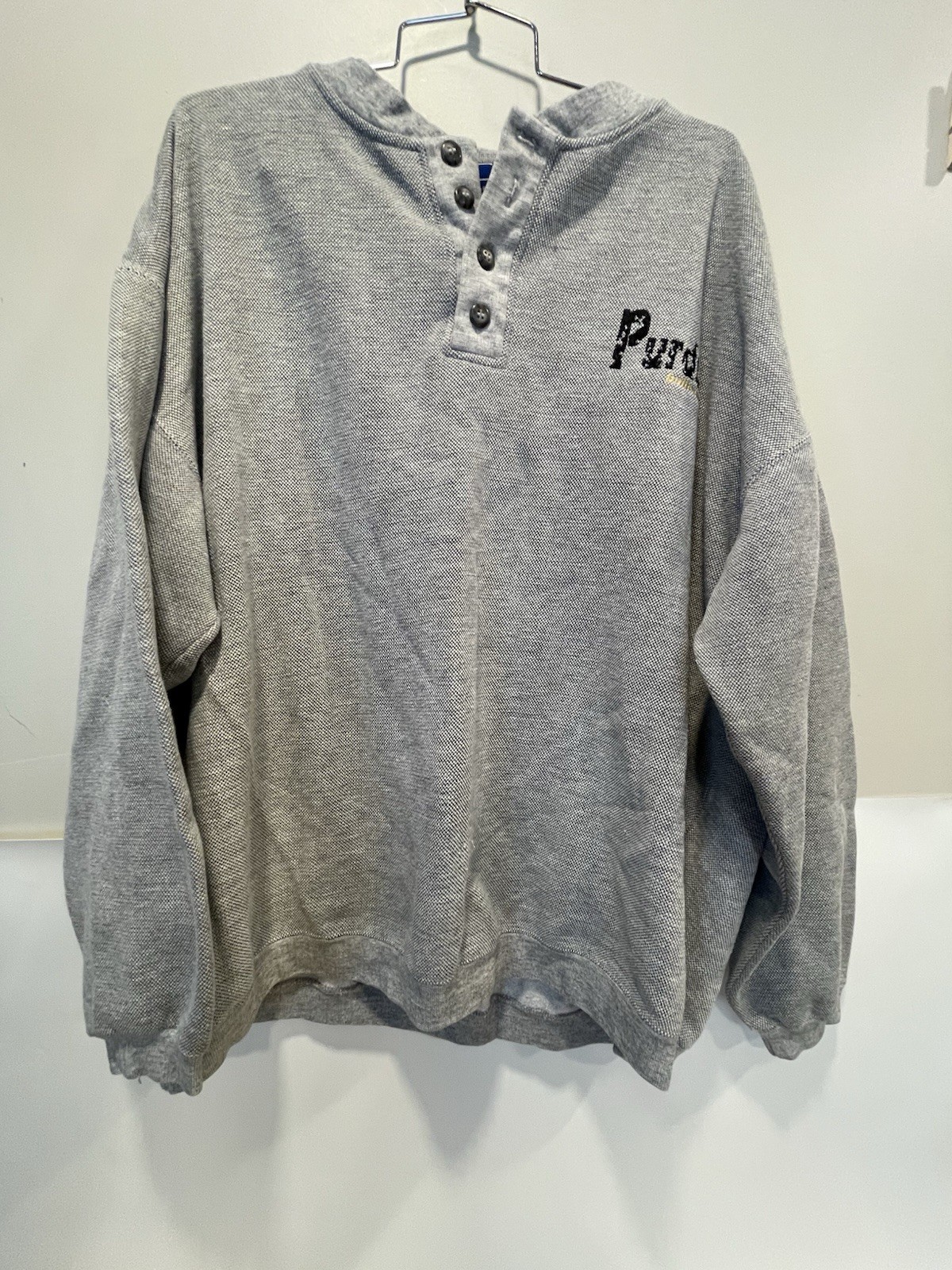Purdue Boilermakers Vintage Crable Sportswear 1/4 Button Henley L Men’s Shirt