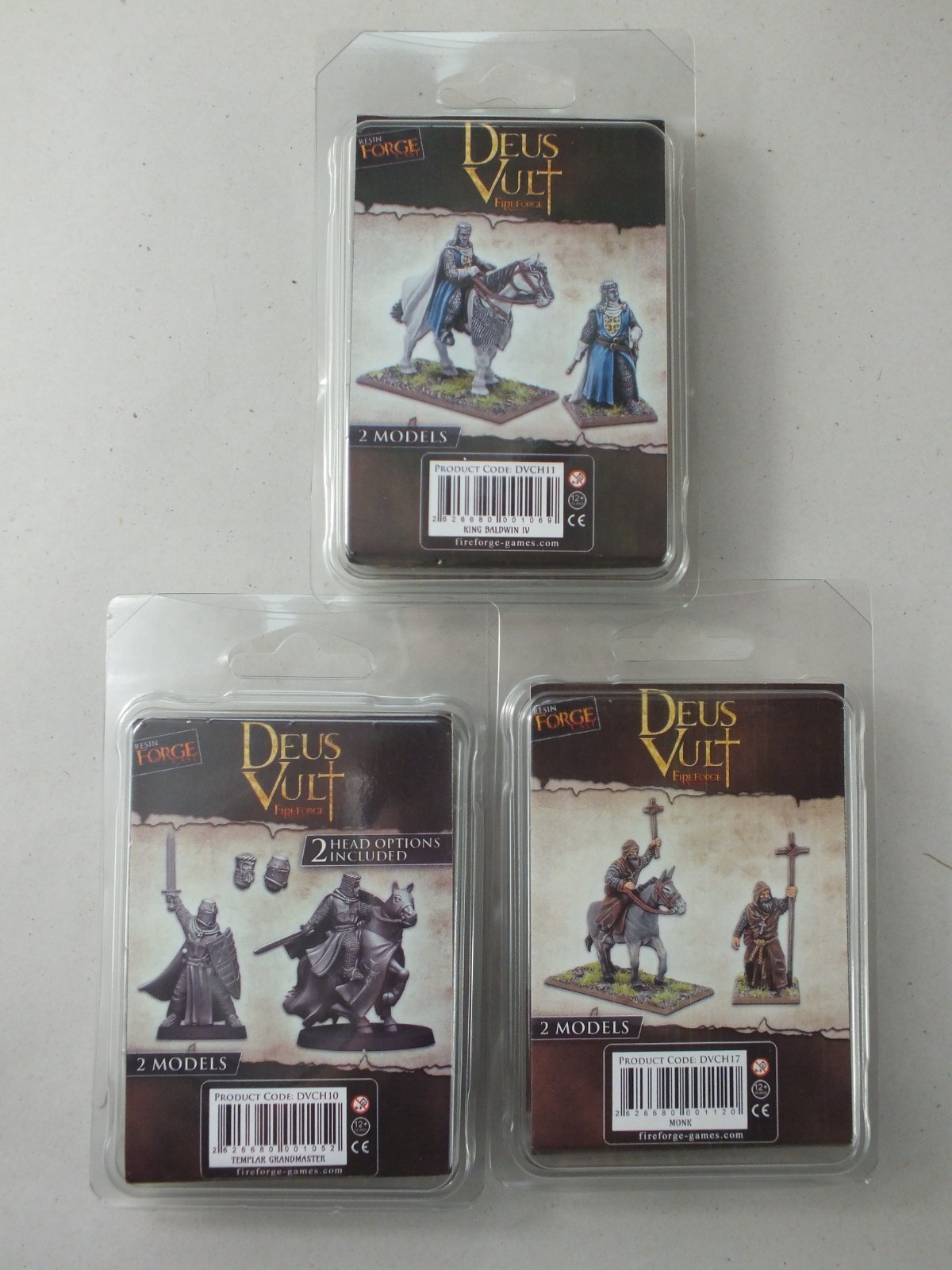 Deus Vult 28mm King Baldwin IV, Monk, Templar Grandmaster *New*