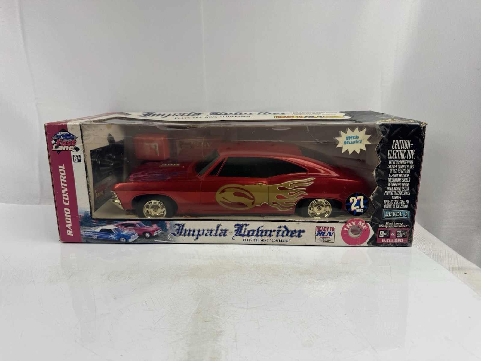 Vintage Fast Lane Chevy Impala Red Lowrider Remote Control RC Car New Old Stock
