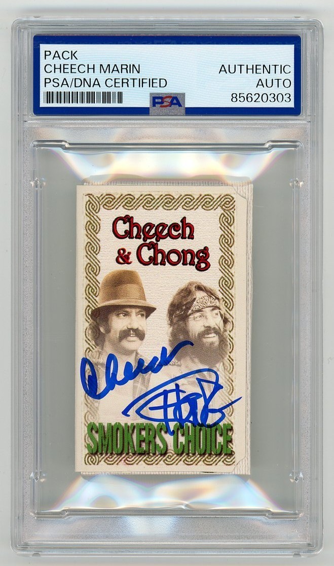 Cheech Marin Tommy Chong SIGNED Rolling Papers Cheech & Chong PSA Autograph Slab