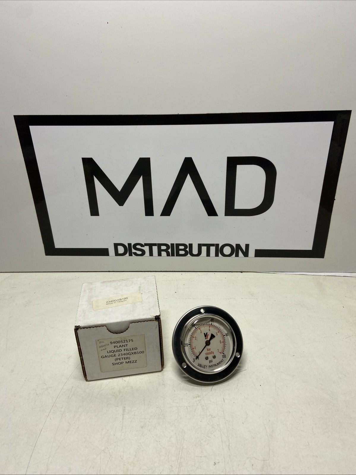 Valley Instruments 2340GXB100 Liquid Filled Pressure Gauge 0-100Psi 0-7 Bar