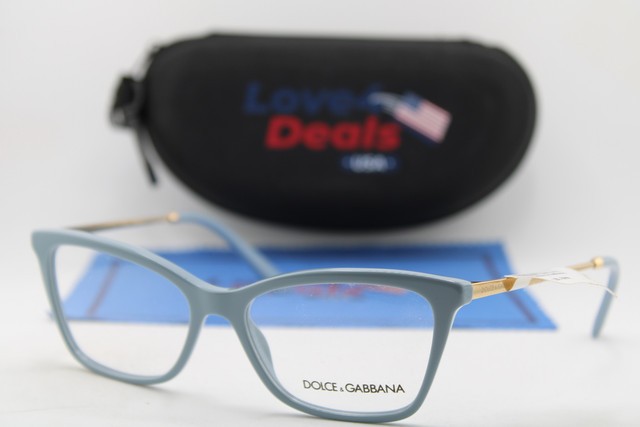 NEW DOLCE & GABBANA DG 3347 3346 LIGHT BLUE GOLD AUTHENTIC EYEGLASSES 54-16