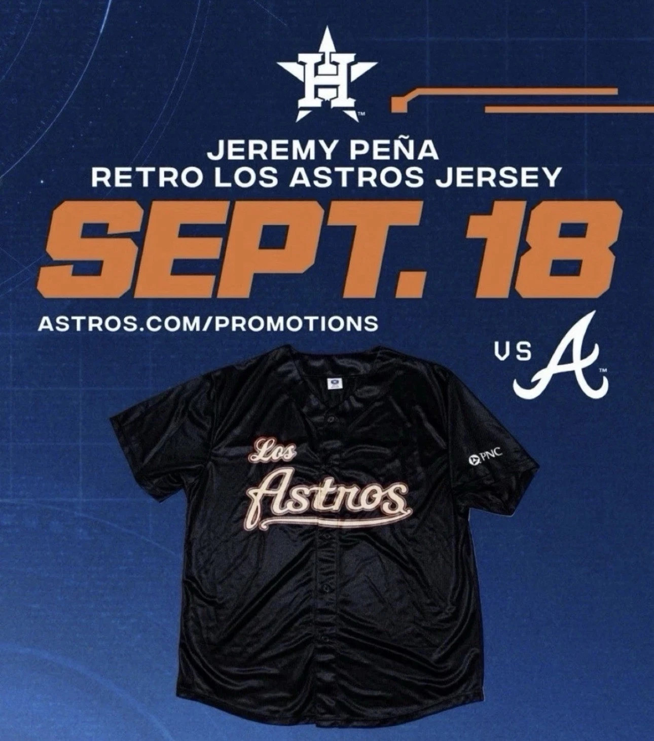 Jeremy Pena Astros SGA Los Astros Black Jersey - Adult XL - NEW - Jeremy Pena Astros SGA Los Astros Black Jersey - Adult XL - NEW -
