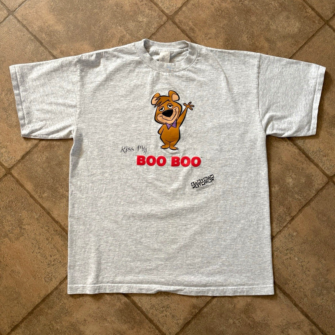 Vintage 1996 Cartoon Network Boo Boo Yogi Bear Graphic Tee Gray Men\'s XL Vintage 1996 Cartoon Network Boo Boo Yogi Bear Graphic Tee Gray Men\'s XL