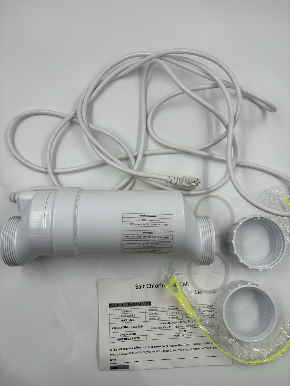 Orvex T-15 Salt Cell Replacement for Hayward W3T-CELL-15 fits AquaRite/ProLogic