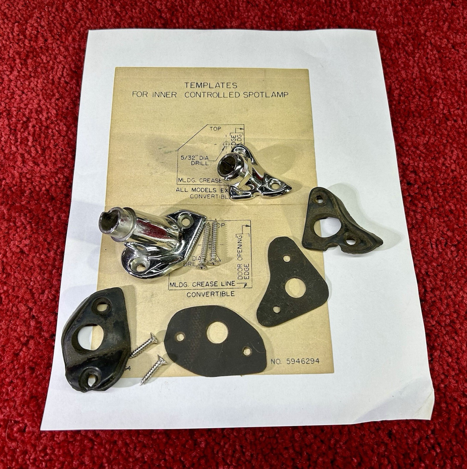 1955 - 1957 PONTIAC & CHEVY “GUIDE“ S2-55 L. SIDE SPOTLIGHT BRACKETS (OEM USED) 