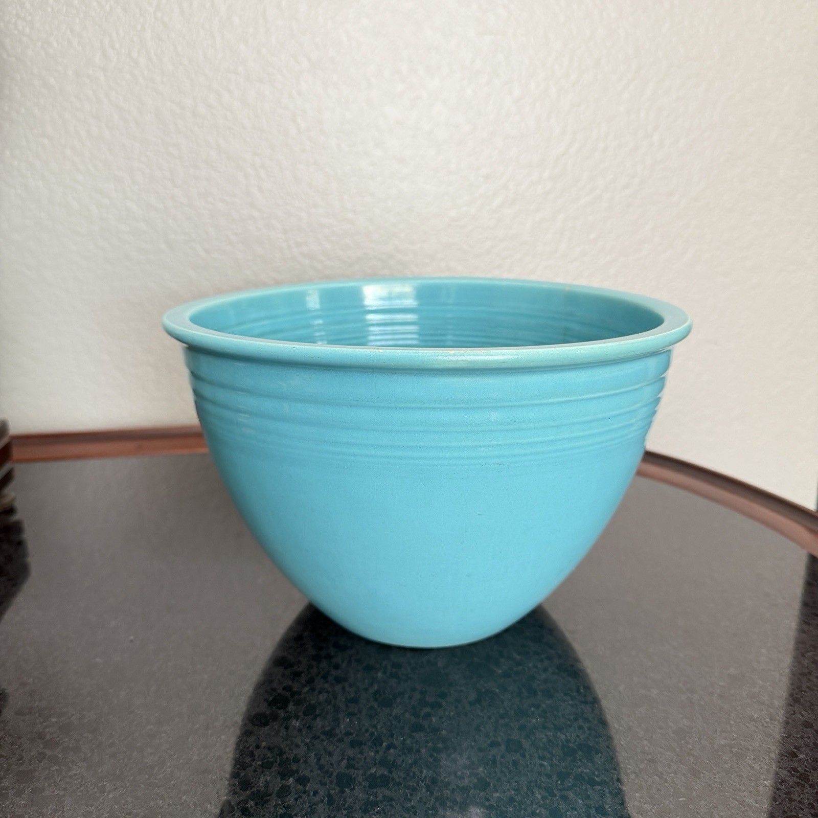 Vintage Fiesta #6 Turquoise Mixing Bowl Wet Foot HLC Fiestaware 1938-44