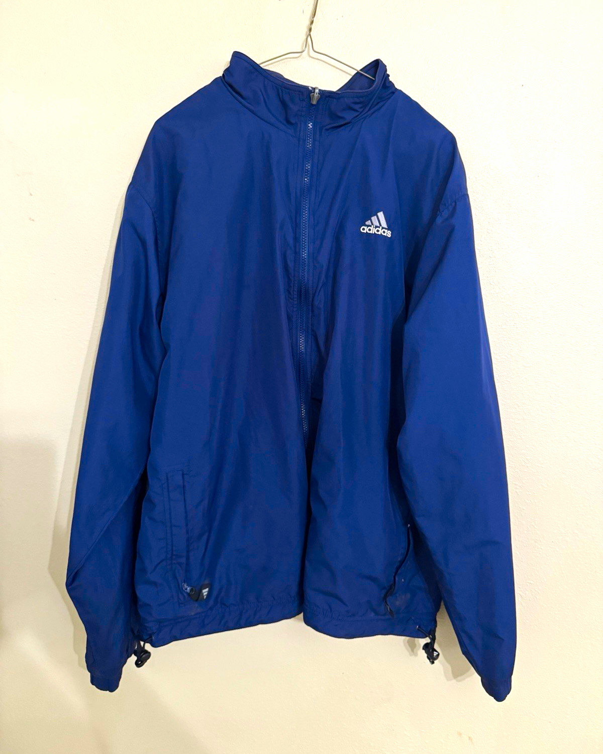 VTG Y2K Adidas Full Zip Windbreaker Jacket Navy Blue Big Logo Men\'s L/XL VTG Y2K Adidas Full Zip Windbreaker Jacket Navy Blue Big Logo Men\'s L/XL