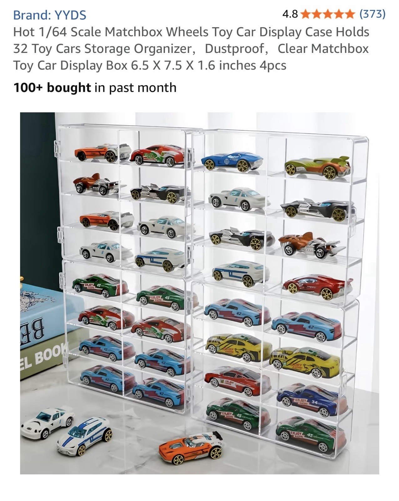 YYDS 1:64 Scale Acrylic Clear Display Case Holds 32 Cars Dustproof 6.5x7.5x1.6in YYDS 1:64 Scale Acrylic Clear Display Case Holds 32 Cars Dustproof 6.5x7.5x1.6in